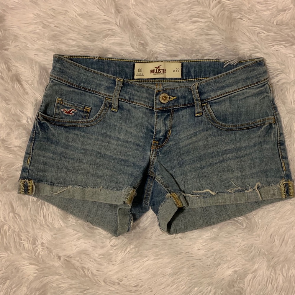 Hollister blue denim shorts